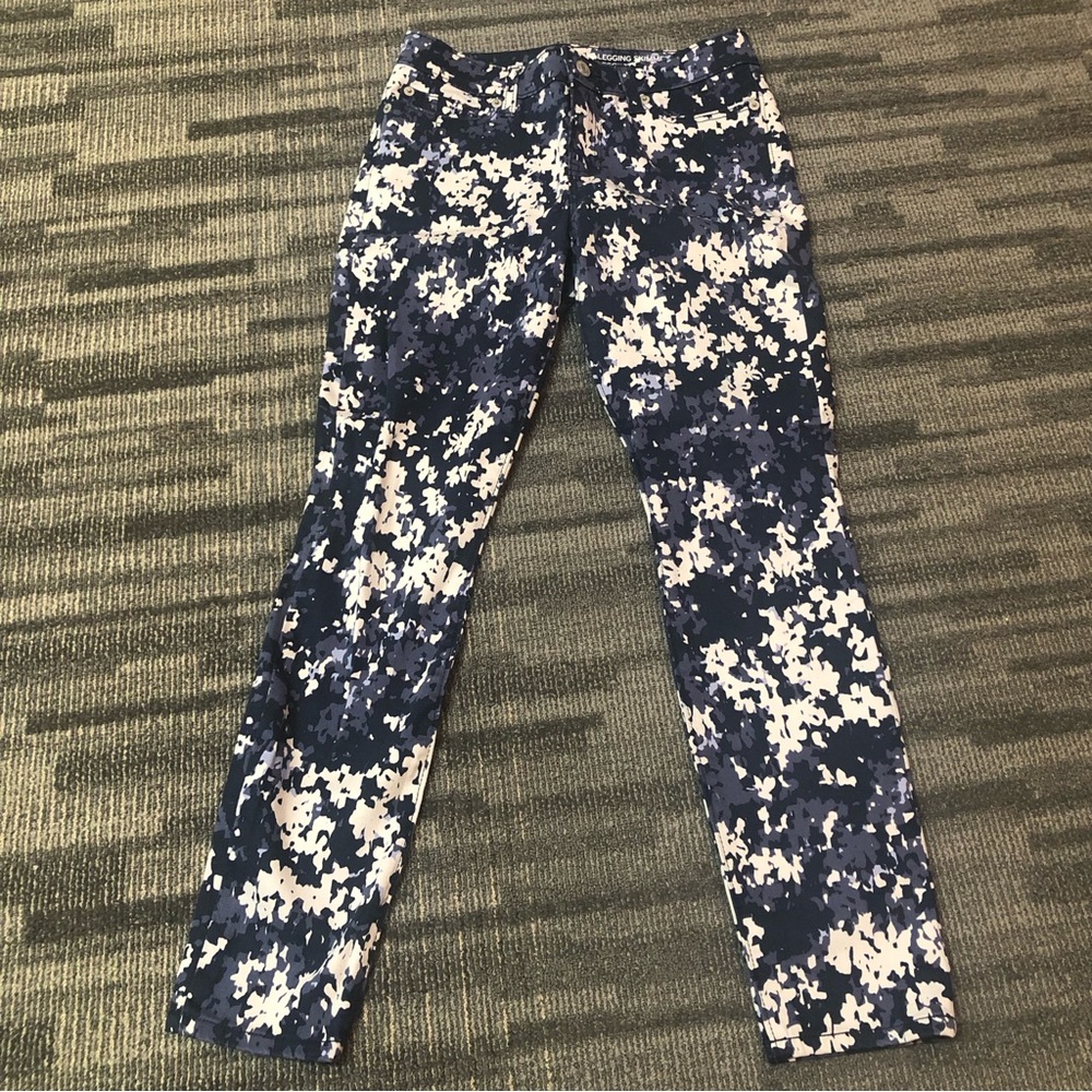 Gap Legging Skimmer Jeans Womens 0/25 Blue Ankle Skinny Camo Stretch